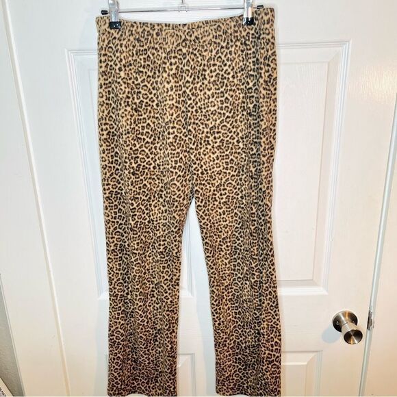 Gilligan & O'Malley Leopard Print Pull On Fleece Pajama Pants Brown Tan M - Picture 3 of 10
